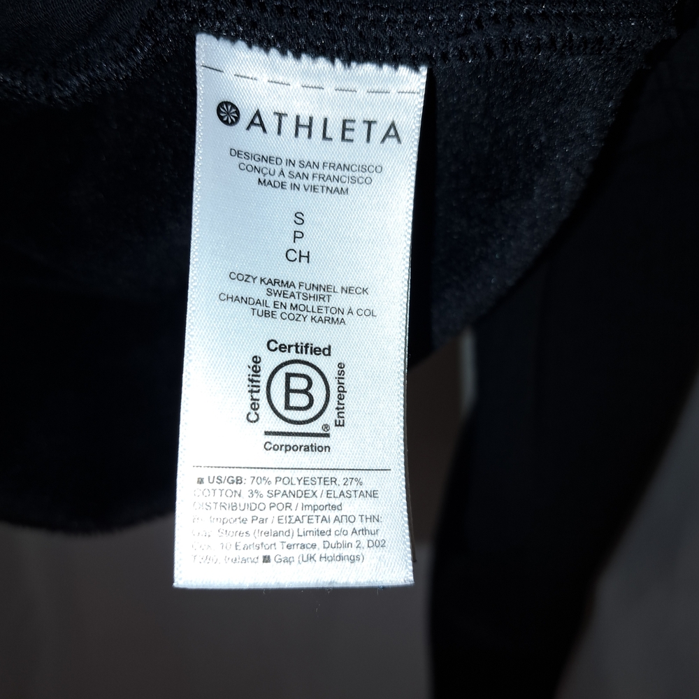 Athleta Sz S Cozy Karma Funnel Neck Inside Warm And Fuzzy Oversize Sweatshirt - Picture 6 of 12